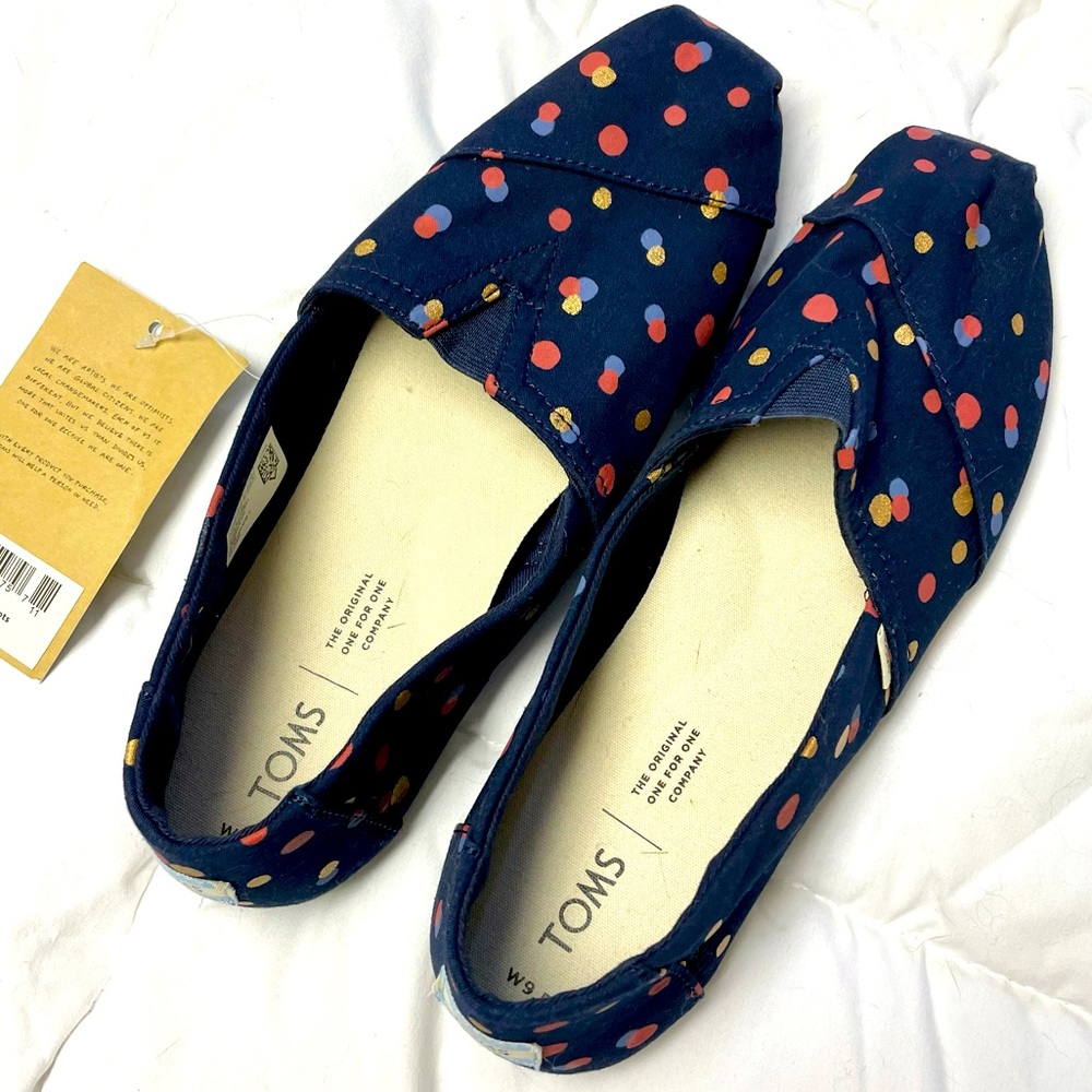*SOLD* TOMS Navy Party Dot Alpargatas